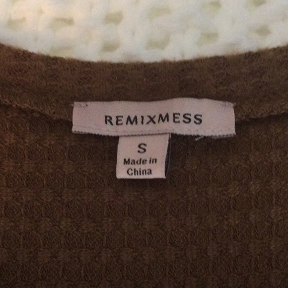 Remixmess Waffle Knit Mini Dress Short Sleeve Size S - Picture 6 of 9